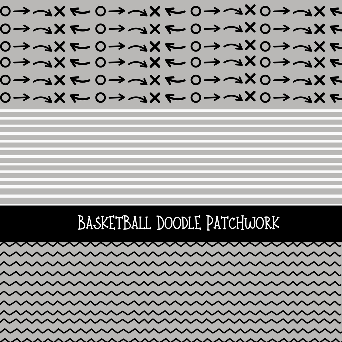 BasketBall Doodle Patchwork Set