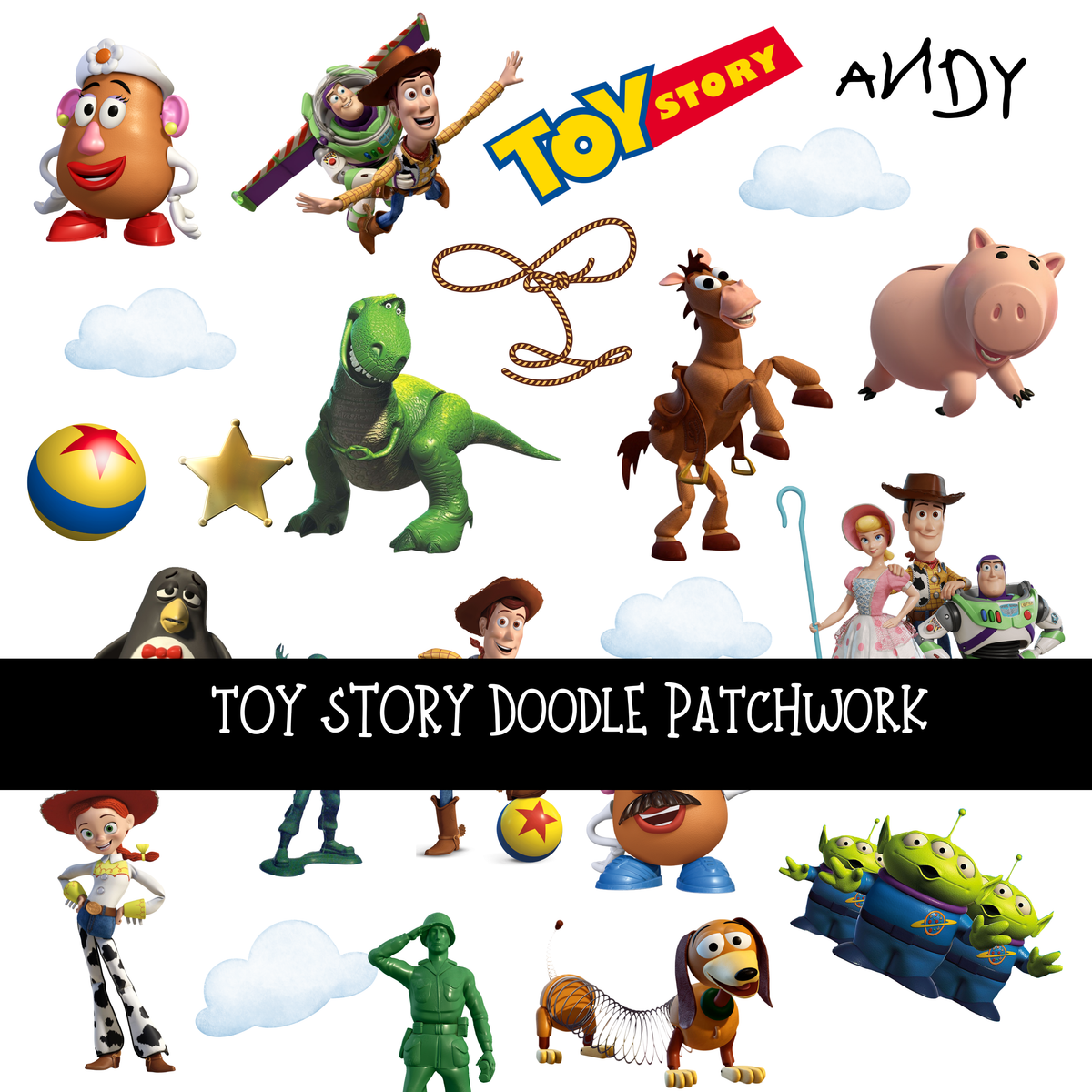 Toy Story Doodle Patchwork Set