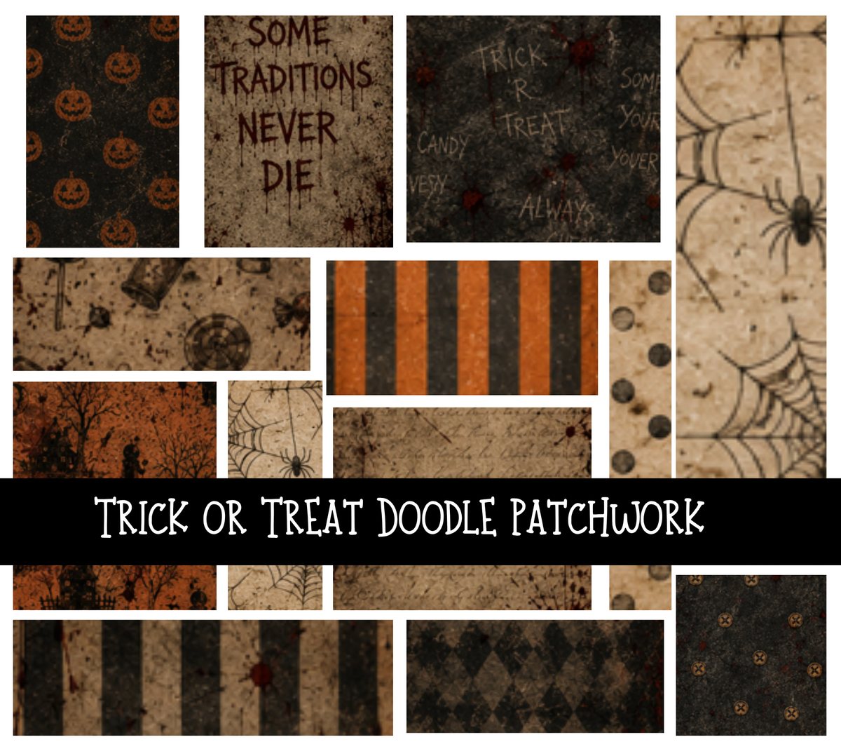 Trick or Treat Doodle Patchwork Set