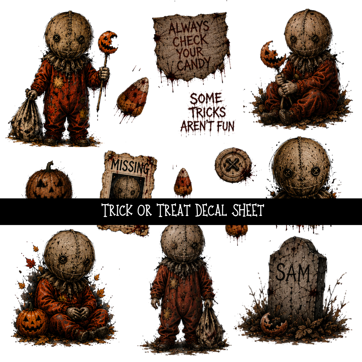 Trick or Treat- Uvdtf Decal Sheet