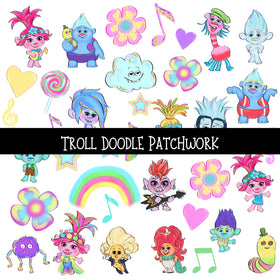 Troll UV DTF Doodle Patchwork Set