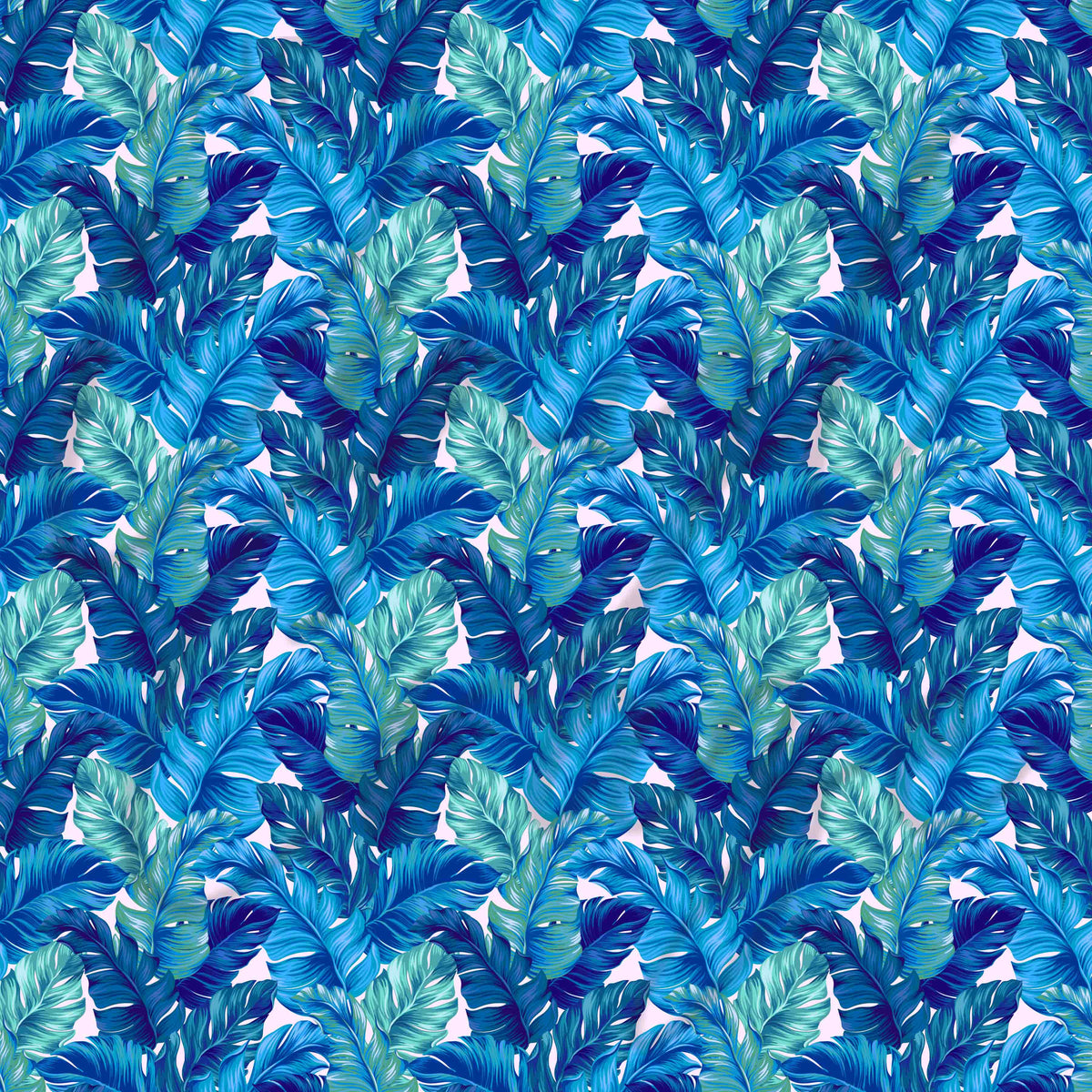 Tropical Blue Leaves Adhesive Vinyl