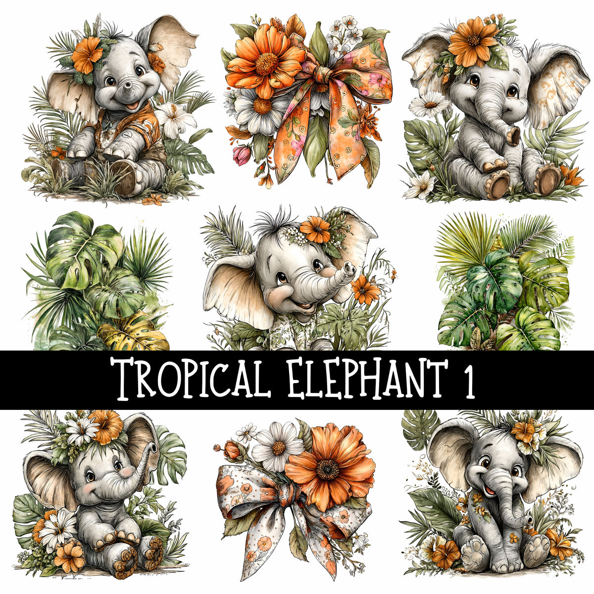 Tropical Elephant UV Decal sheets 2 to choose from