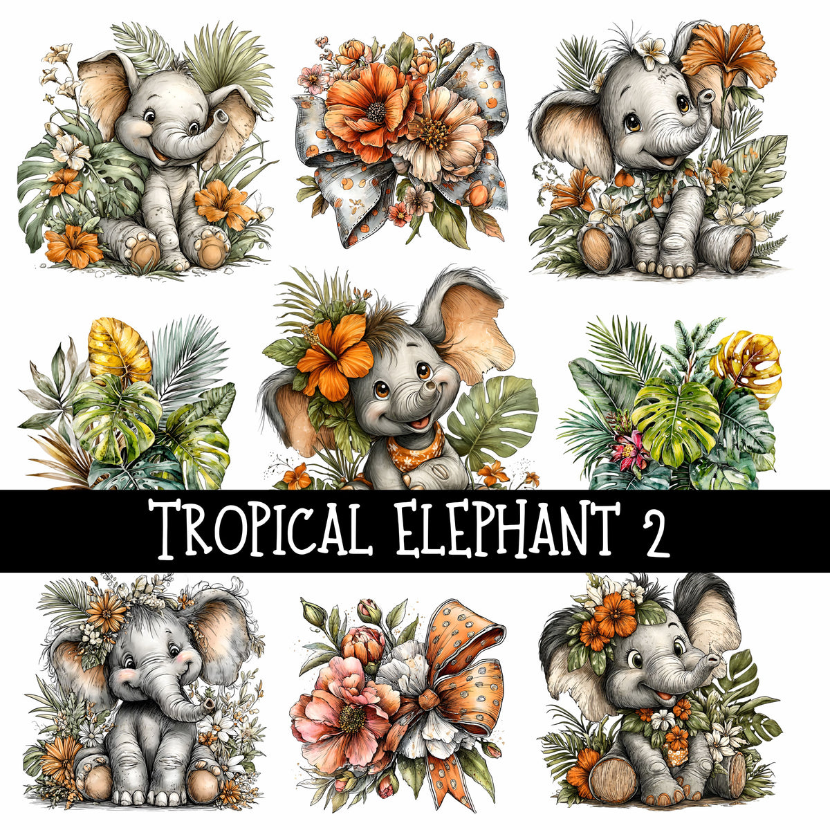 Tropical Elephant UV Decal sheets 2 to choose from