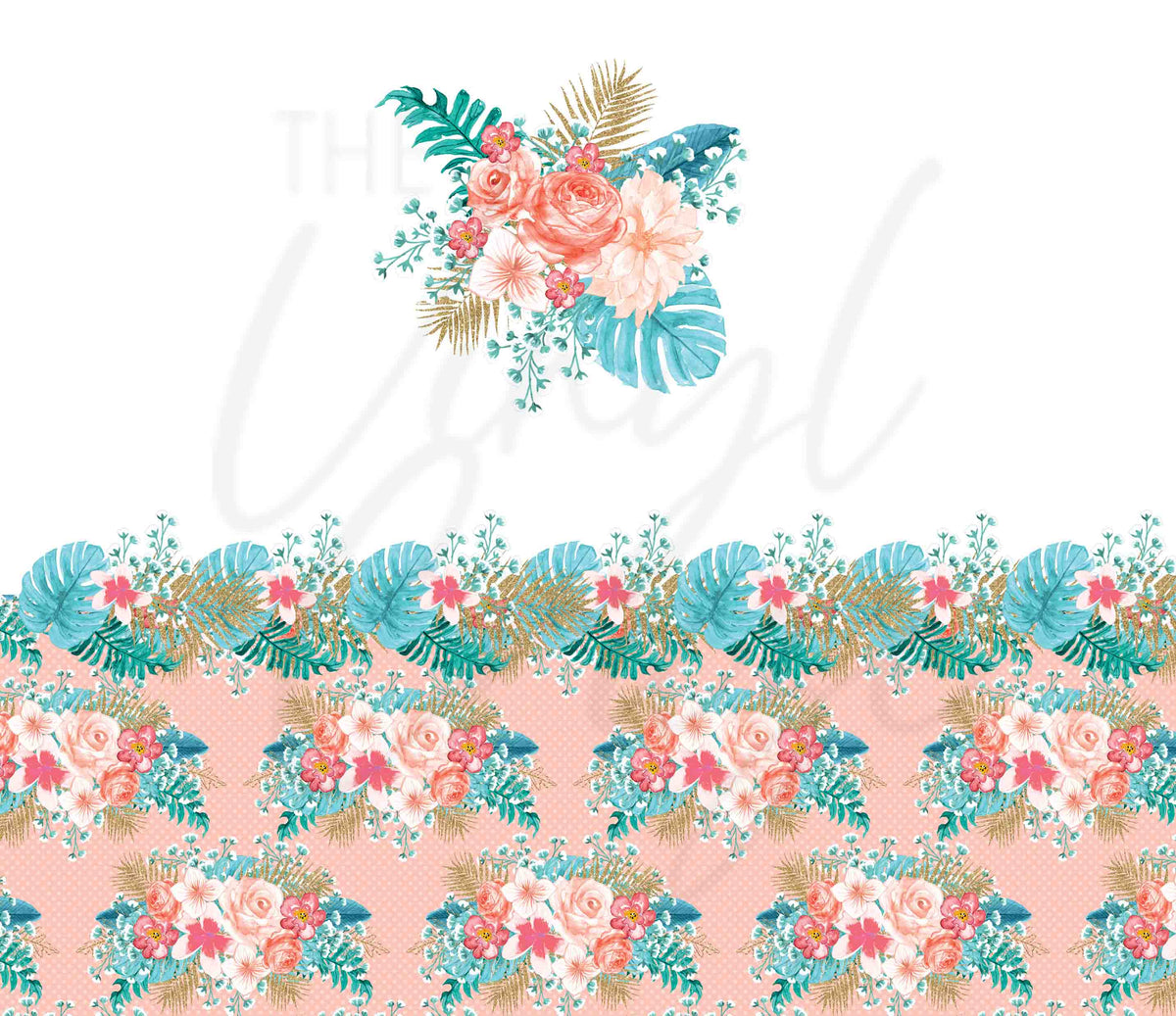 Tropical Floral Wrap for 20 oz Skinny Adhesive Vinyl Wrap