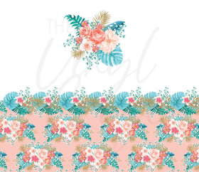 Tropical Floral Wrap for 20 oz Skinny Adhesive Vinyl Wrap