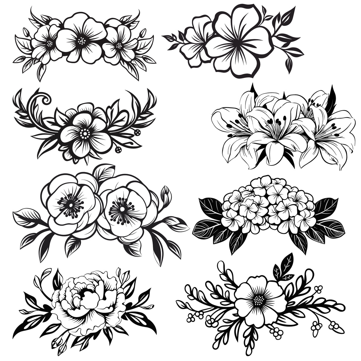 Tropical floral swags UV DTF Decal sheets- 2 color options