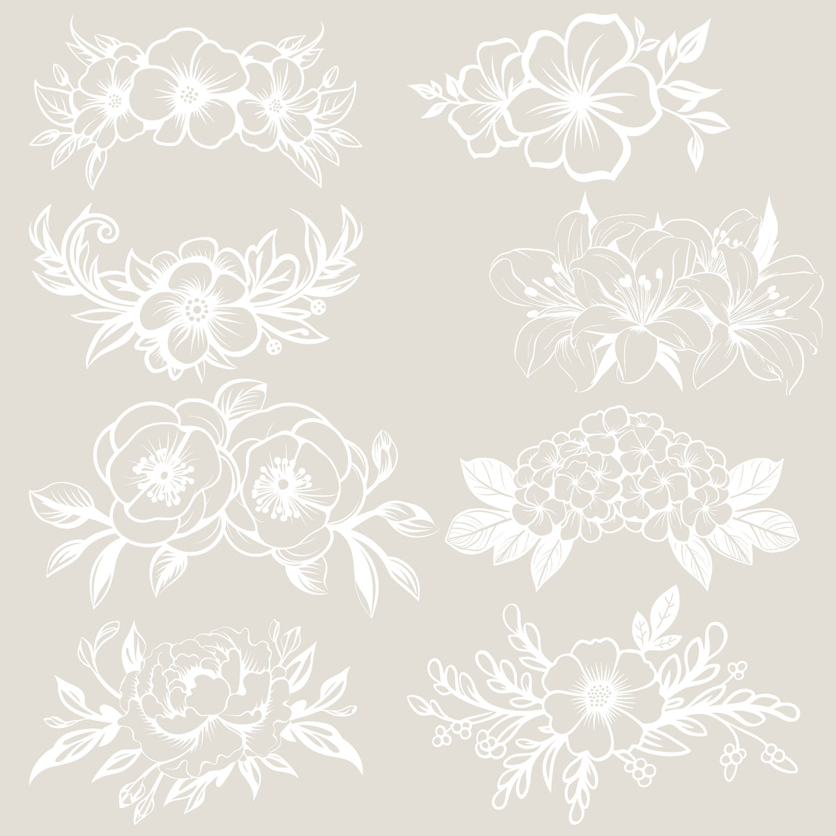 Tropical floral swags UV DTF Decal sheets- 2 color options