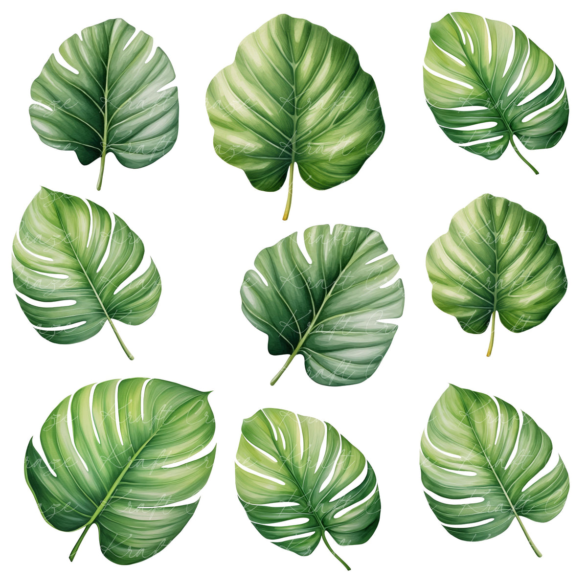 Tropical Leaves #1 UV DTF Decal sheet