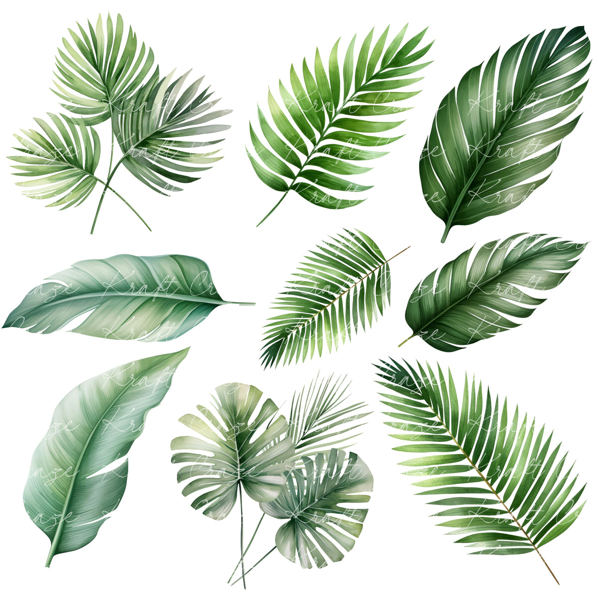 Tropical Leaves #2 UV DTF Decal sheet