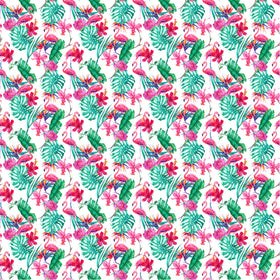 Flamingo And Hibiscus - Adhesive Vinyl