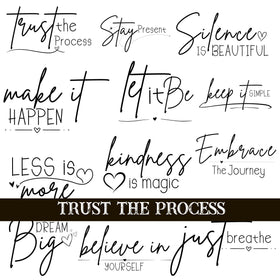 Trust the process UV DTF Decal Sheets 3 color options