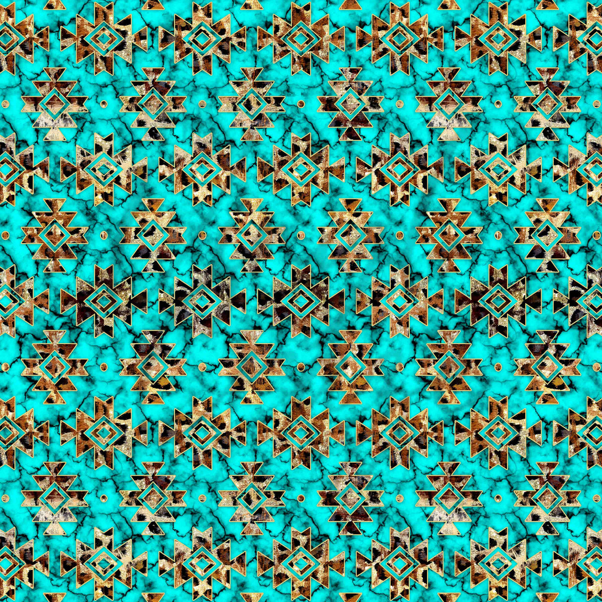 Turquoise Aztec - Adhesive Vinyl