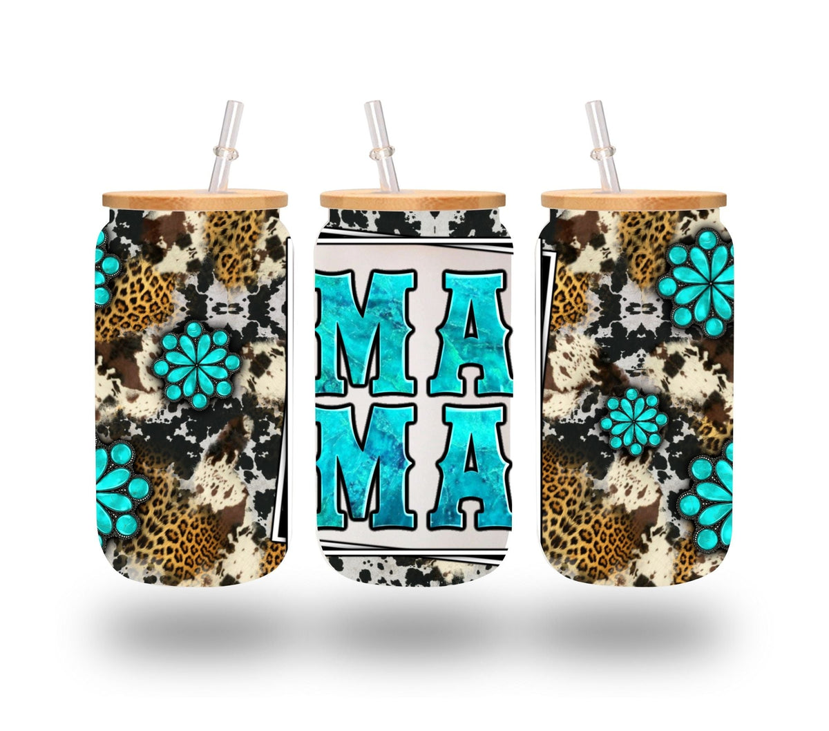 Turquoise Mama 16oz UV DTF Libbey wrap