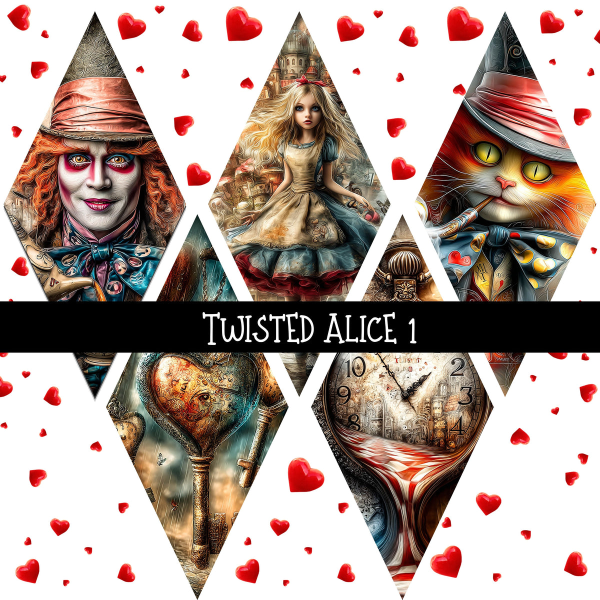 Twisted Alice UV DTF Decal sheets 2 Designs Available