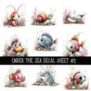 Under the sea UV DTF Decal sheets 4 to choose from