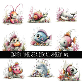 Under the sea UV DTF Decal sheets 4 to choose from