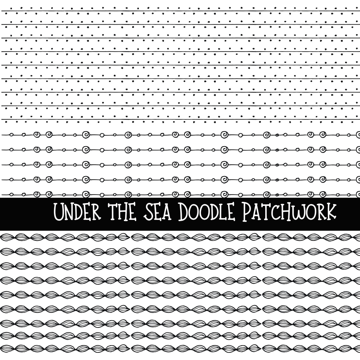 Under the sea Doodle Patchwork Set