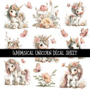 Whimsical Unicorns UV DTF Decal sheets