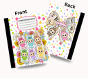 Labubu floral vinyl composition notebook wrap
