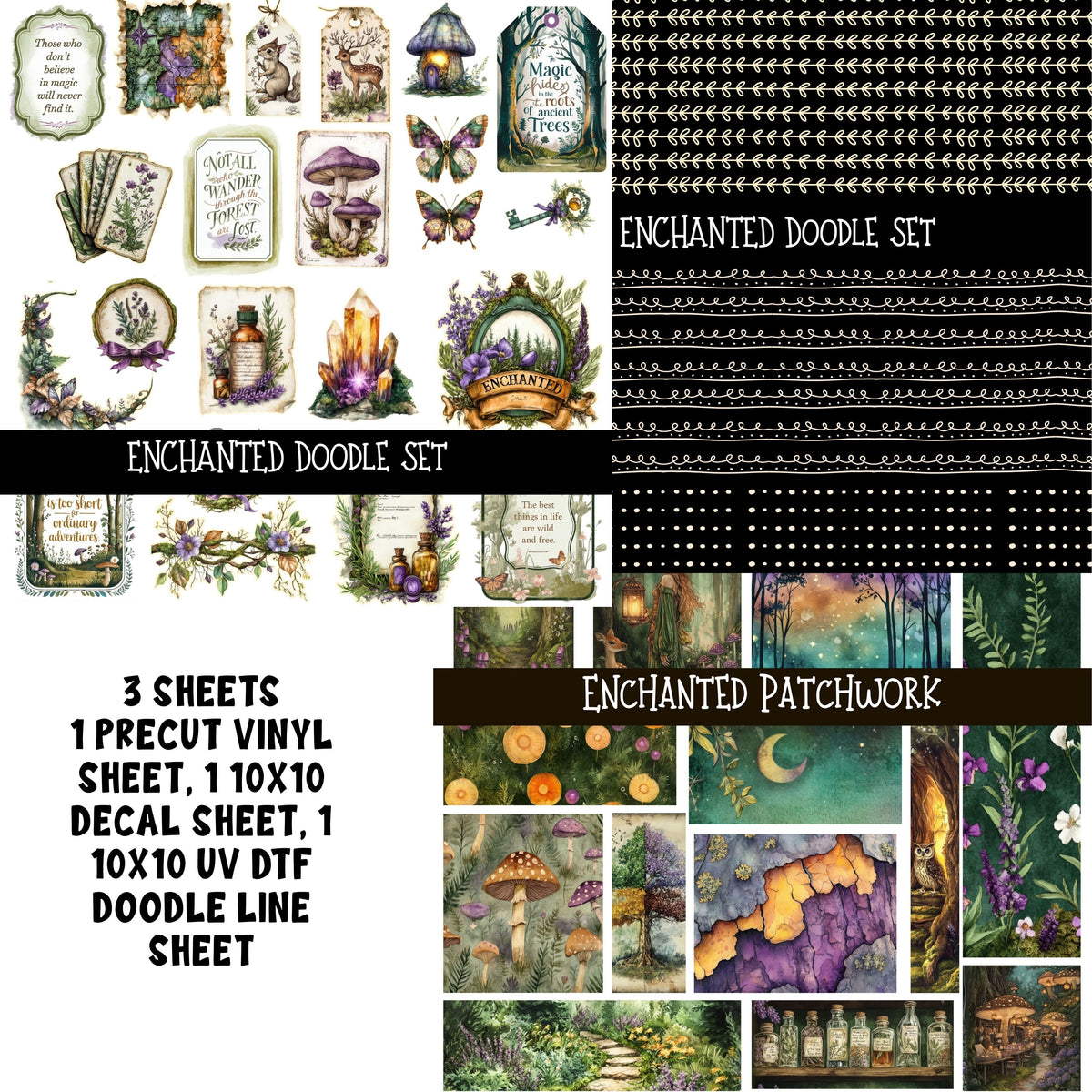 Enchanted Doodle Patchwork Set