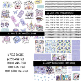 All about Books Doodle Patchwork  Set