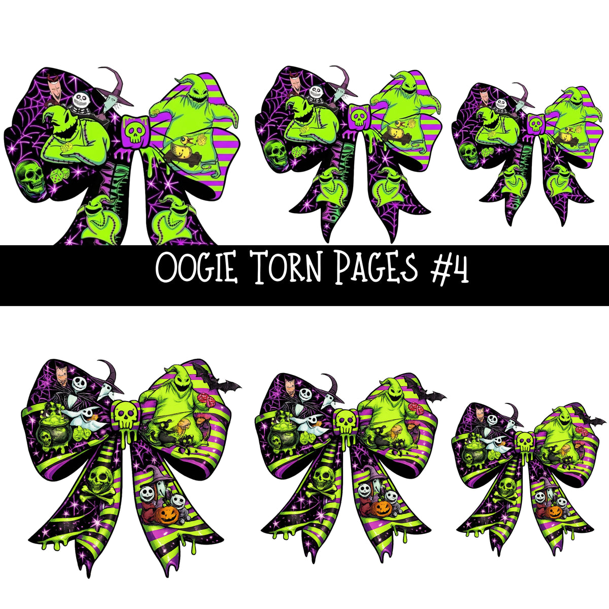 Oogie Torn Pages UV DTF Decal sheets 4 designs available