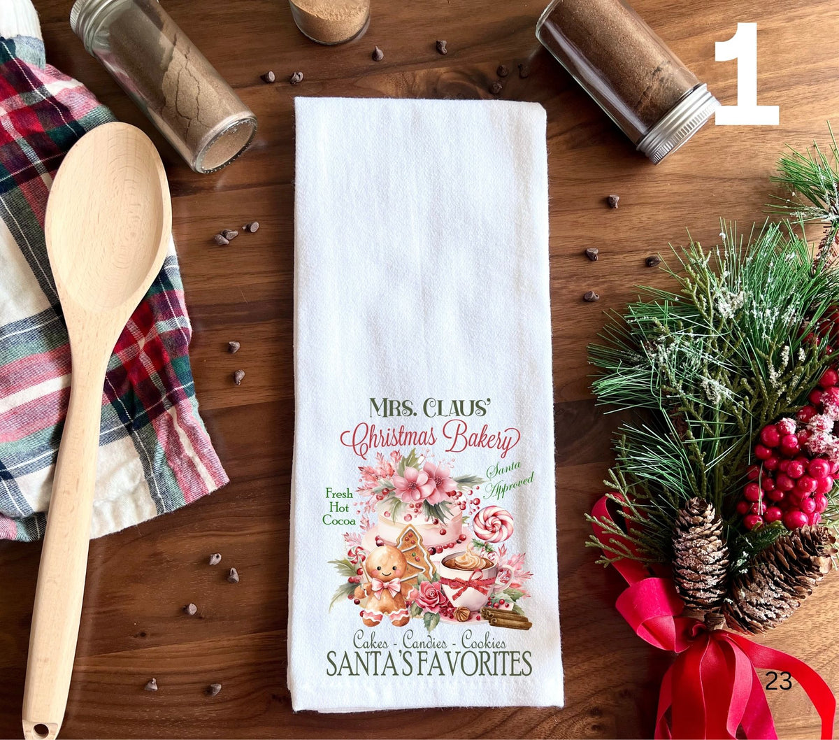 Christmas Bakery DTF Transfers for pillows and towels