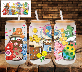 Carebear Coffee UV DTF Libbey wrap