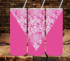 Lace Vsplit 1  White UV DTF tumbler wraps