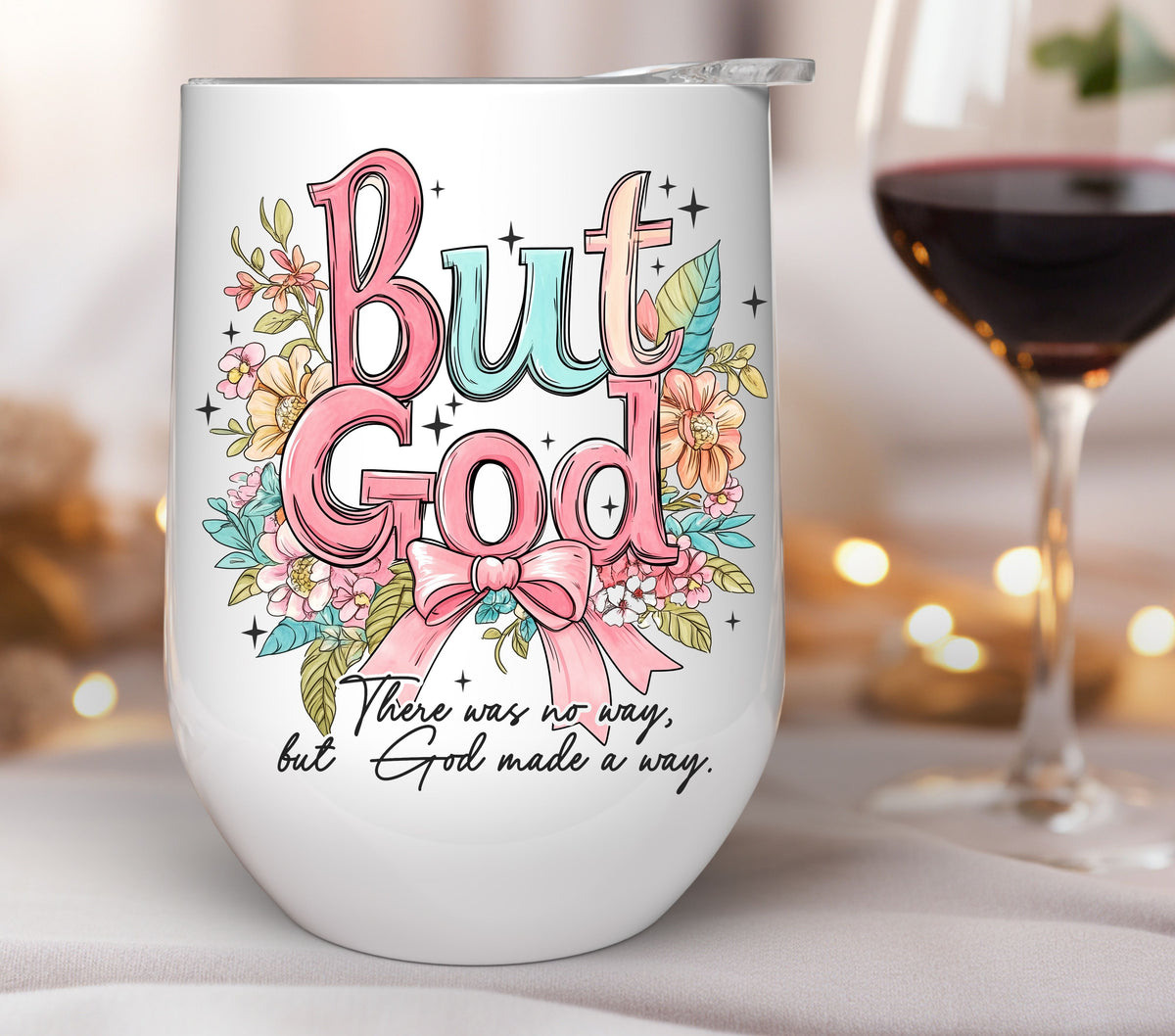 But God with bow UV DTF Decals