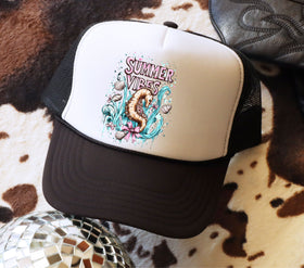 Summer Vibes Seahorse Hat DTF hat transfers