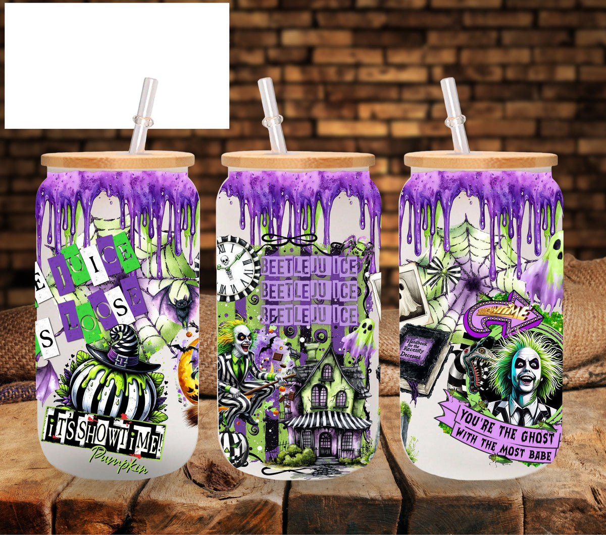 Beetlejuice  UV DTF Libbey wrap