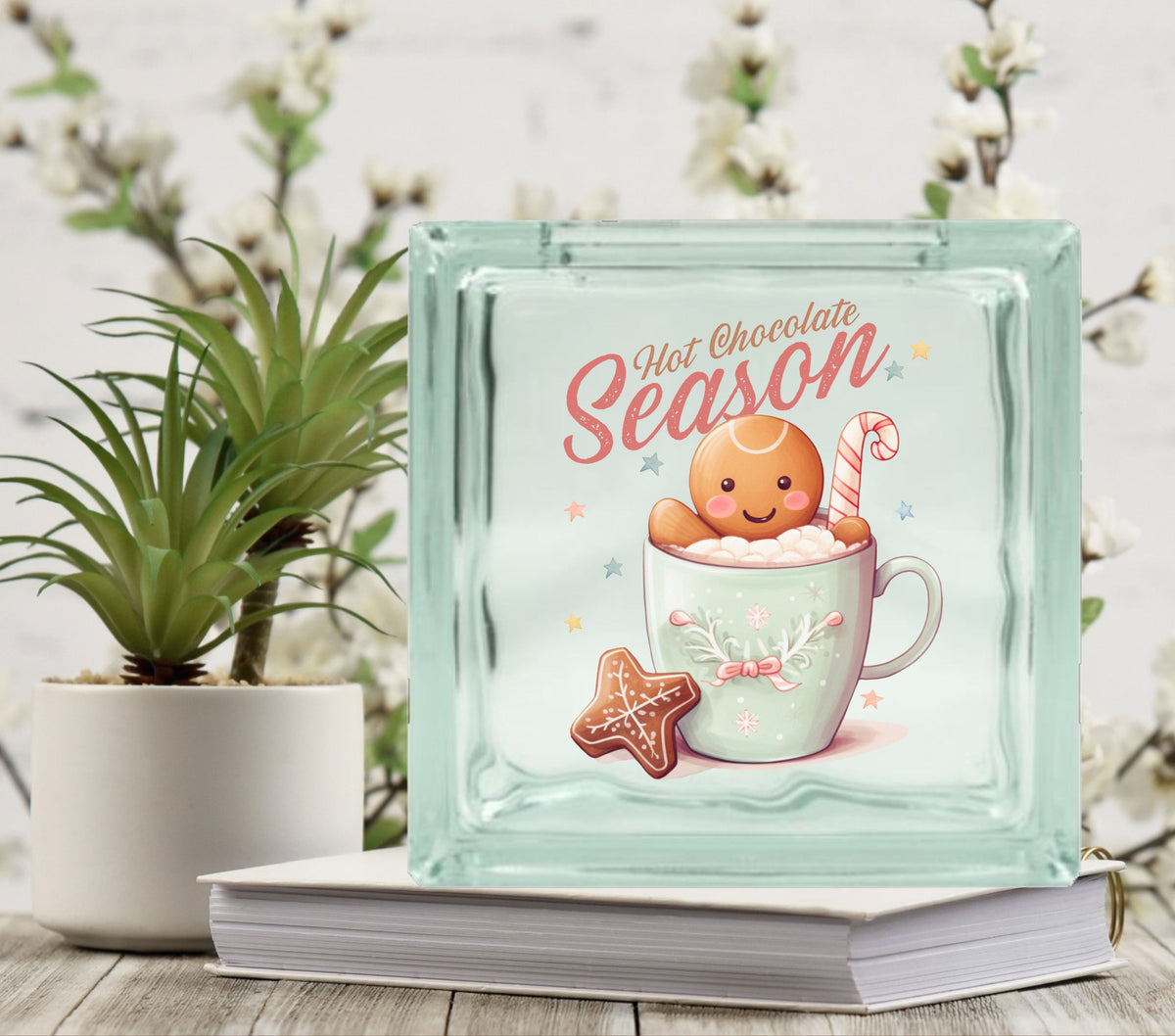 Hot Chocolate Season Glass Block Decal