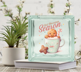 Hot Chocolate Season Glass Block Decal