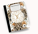 Bougie brown floral vinyl composition notebook wrap