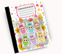 Labubu floral vinyl composition notebook wrap