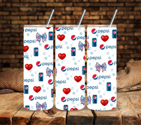 Pepsi Coquette Bow wrap Vinyl tumbler wraps