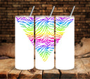 Rainbow Zebra Vsplit  UV DTF tumbler wraps