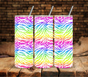Rainbow Zebra wrap  UV DTF tumbler wraps