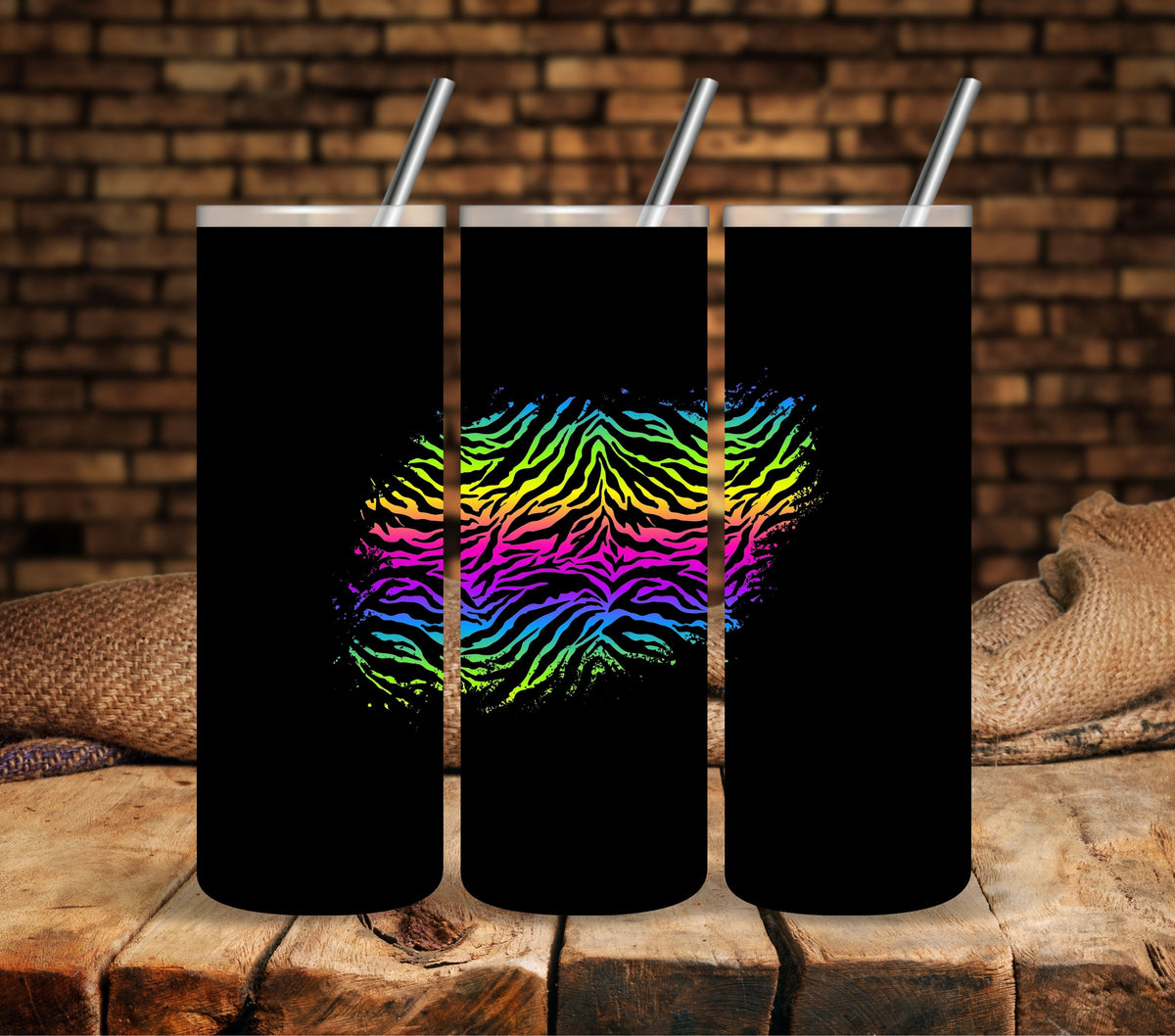 Rainbow Zebra Patch  UV DTF Decals