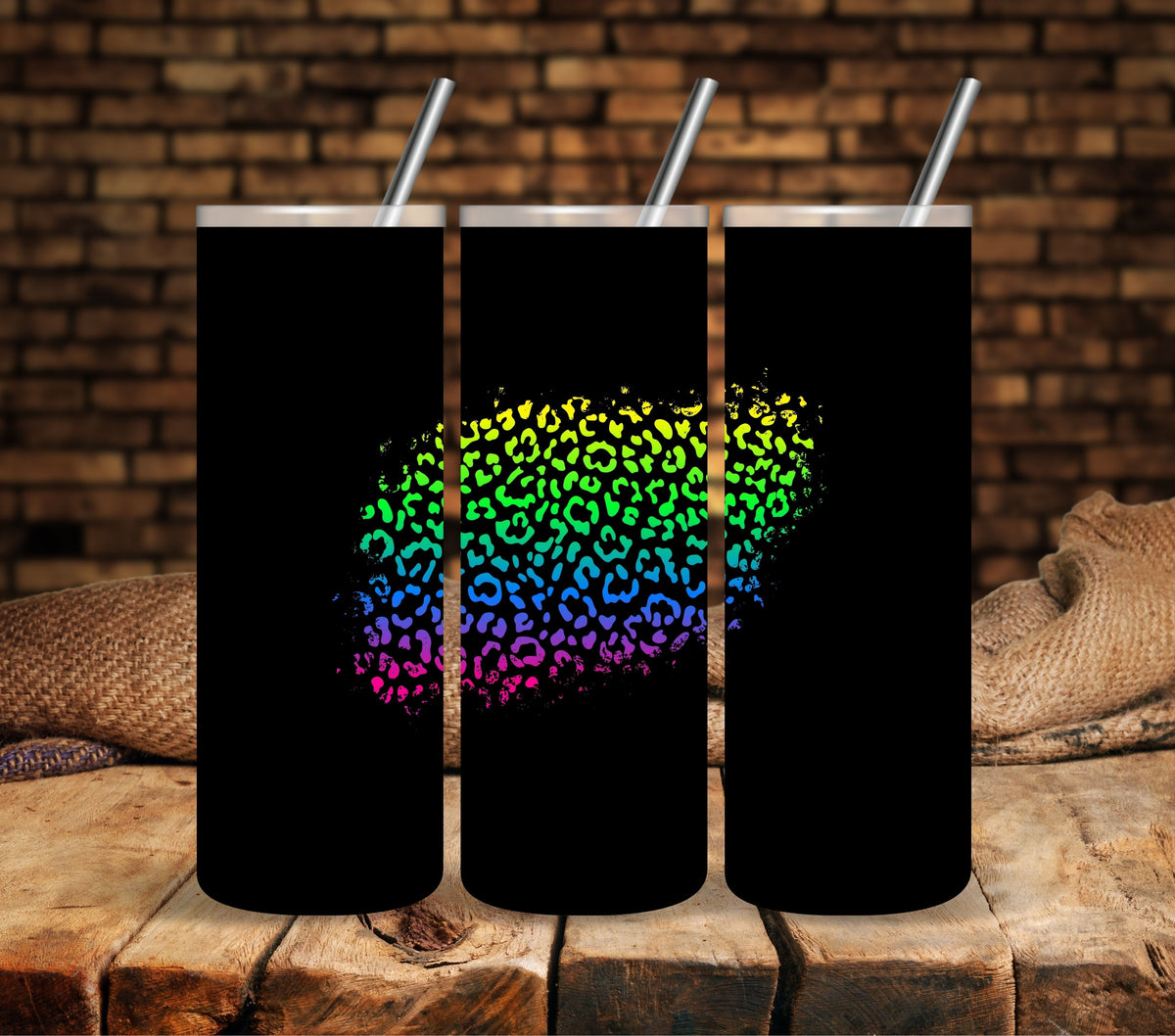 Rainbow  Leopard Patch  UV DTF Decals