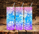 Skull and Flowers White UV DTF  tumbler wraps