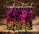 Skull and Flowers Rainbow UV DTF  tumbler wraps