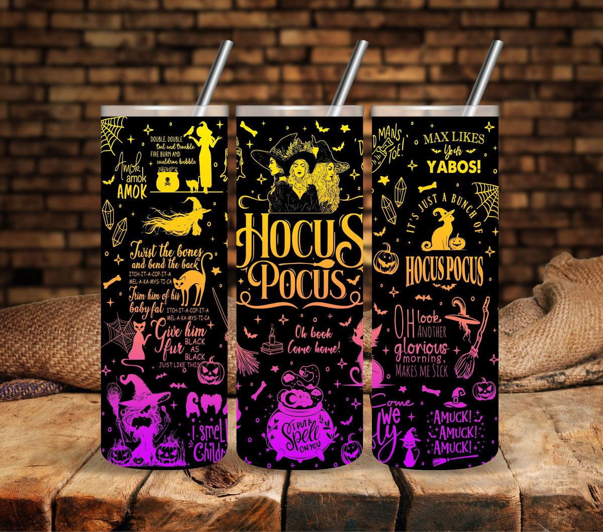 Hocus Pocus Neon UV DTF  tumbler wraps