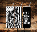 Keep Calm and Go fishing White UV DTF  tumbler wraps
