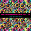 Sunflower watercolor leopard 12x12 vinyl sheet