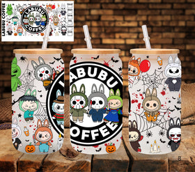 Labubu Coffee UV DTF Libbey wrap