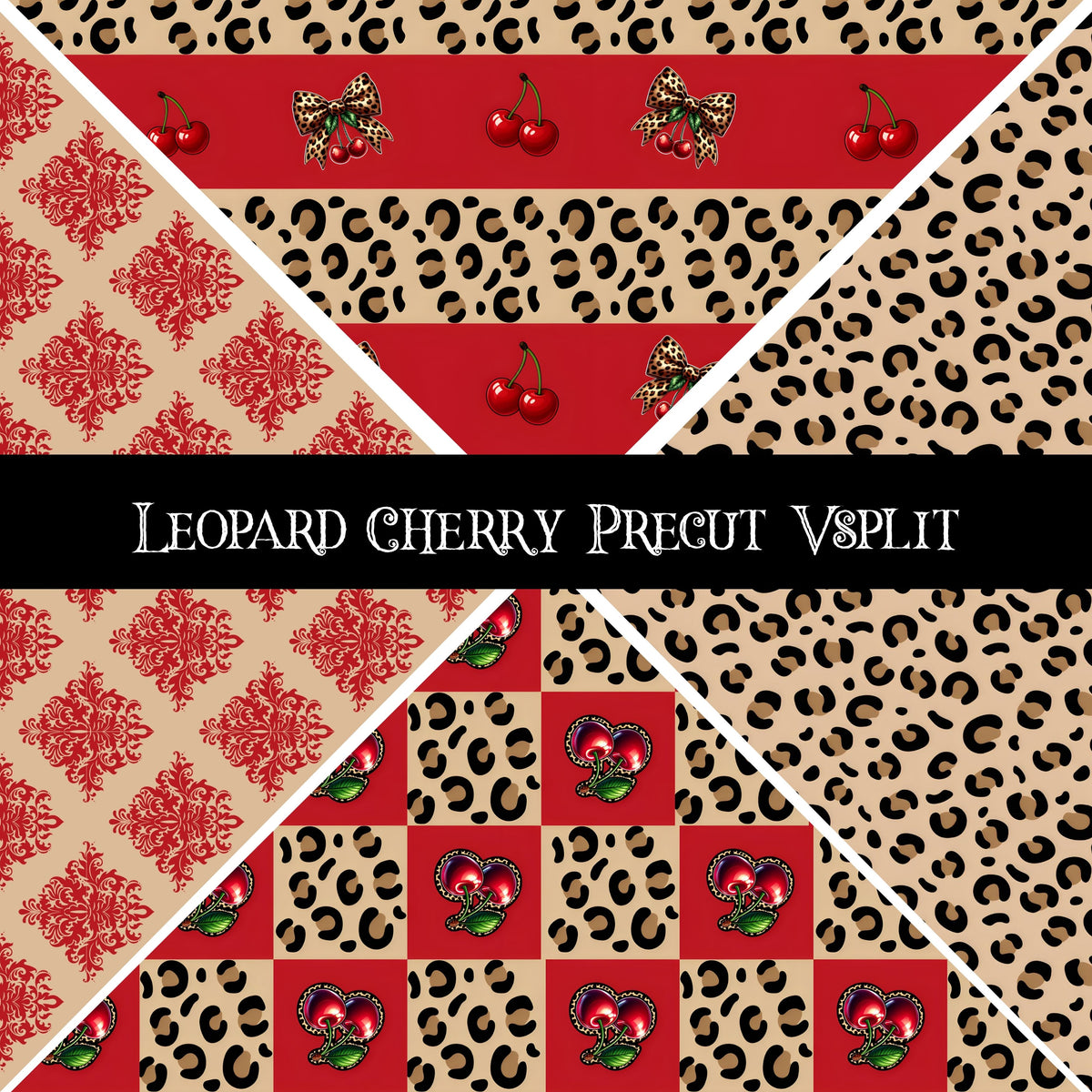 Leopard Cherry precut Vsplits 12x12 vinyl sheet