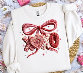 XOXO Bow Faux knit DTF Transfers